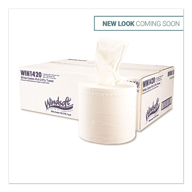 Windsoft® Center-Flow Perforated Paper Towel Roll, 7.3 x 15, White, 6 Rolls/Carton (WIN1420B)
