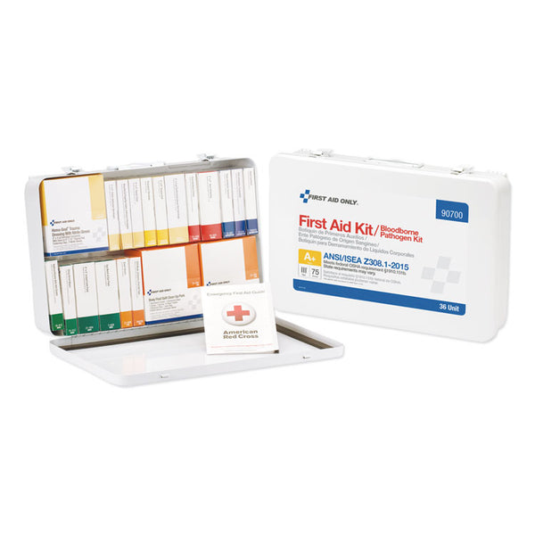 First Aid Only™ Unitized ANSI Class A Weatherproof First Aid Kit for 75 People, 36 Pieces, Metal Case (FAO90700) 1 Kit