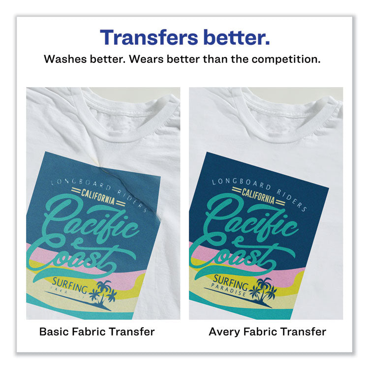 Avery® Fabric Transfers, 8.5 x 11, White, 12/Pack (AVE3275)