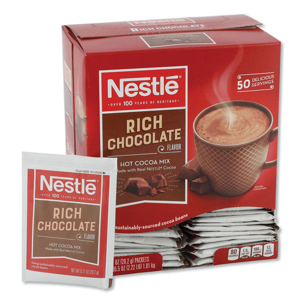 Nestlé® Hot Cocoa Mix, Rich Chocolate, .71oz, 50/Box (NES25485)