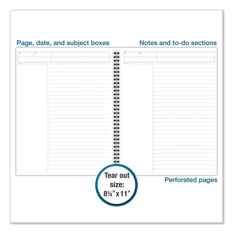 Cambridge® Wirebound Guided Action Planner Notebook, 1-Subject, Project-Management Format, Dark Gray Cover, (80) 11 x 8.5 Sheets (MEA06064) Each