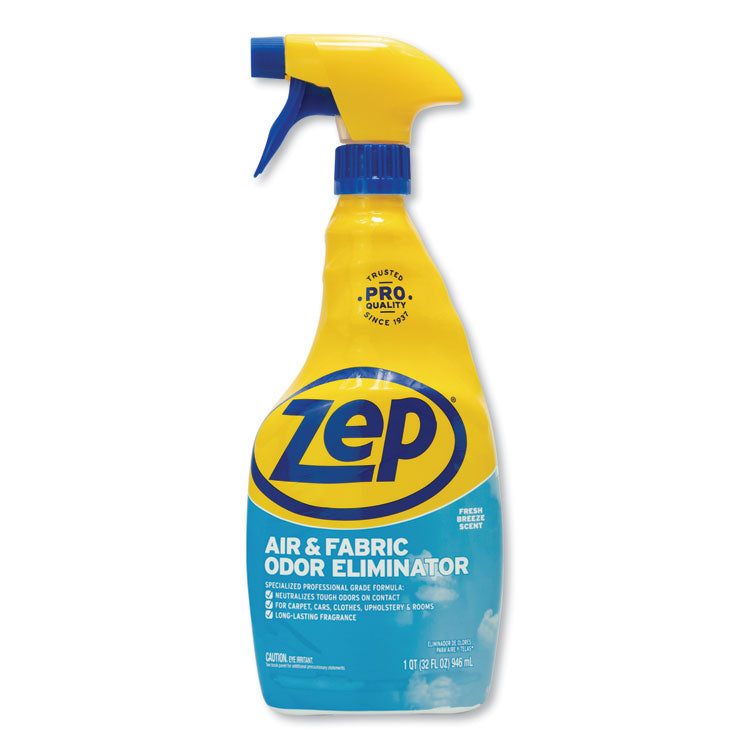 Zep Commercial® Air and Fabric Odor Eliminator, Fresh Scent, 32 oz Bottle, 12/Carton (ZPEZUAIR32CT) Case of 12