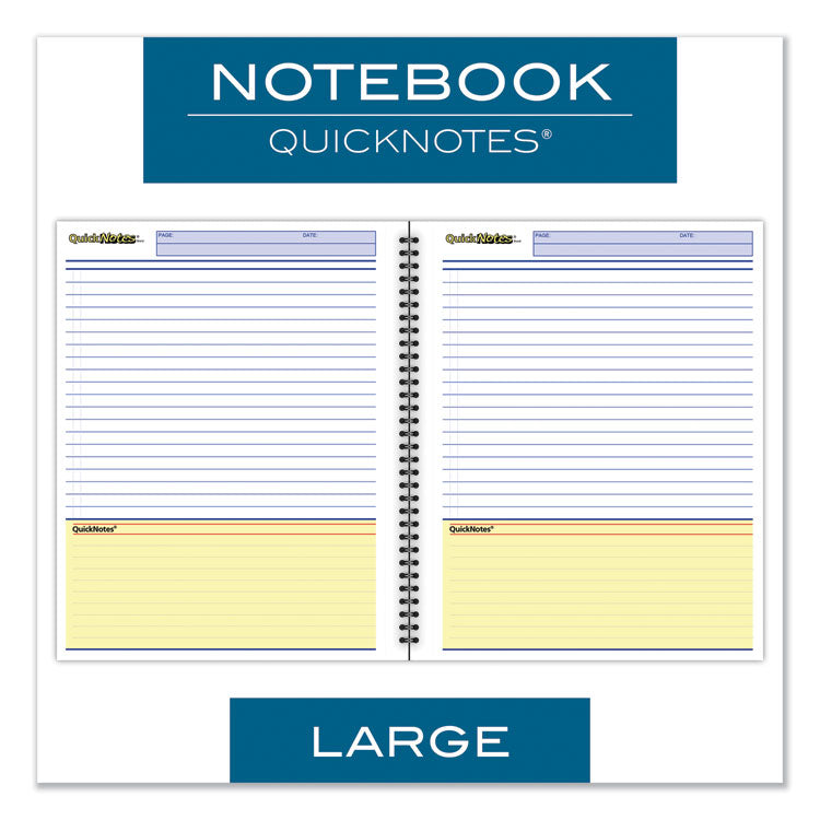 Cambridge® Wirebound Guided QuickNotes Notebook, 1-Subject, List-Management Format, Dark Gray Cover, (80) 11 x 8.5 Sheets (MEA06066) Each