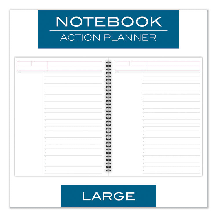 Cambridge® Wirebound Guided Action Planner Notebook, 1-Subject, Project-Management Format, Dark Gray Cover, (80) 11 x 8.5 Sheets (MEA06064) Each