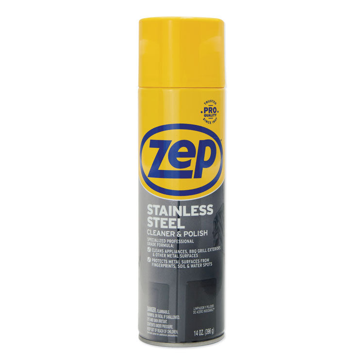 Zep Commercial® Stainless Steel Polish, 14 oz Aerosol Spray, 12/Carton (ZPEZUSSTL14CT) Case of 12