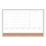 U Brands 4N1 Magnetic Dry Erase Combo Board, 35 x 23, Tan/White Surface, Silver Aluminum Frame (UBR3891U0001)