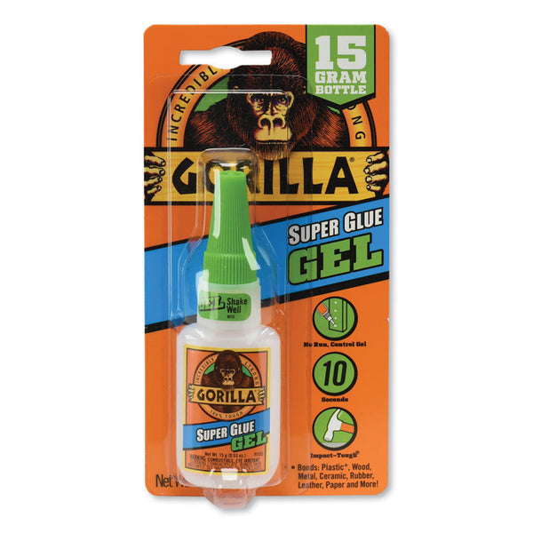 Gorilla® Super Glue Gel, 0.53 oz, Dries Clear, 4/Carton (GOR7807301CT)