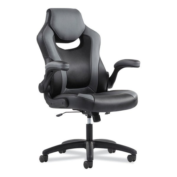 Sadie™ 9-One-One High-Back Racing Style Chair with Flip-Up Arms, Supports Up to 225 lb, Black Seat, Gray Back, Black Base (BSXVST911) Each