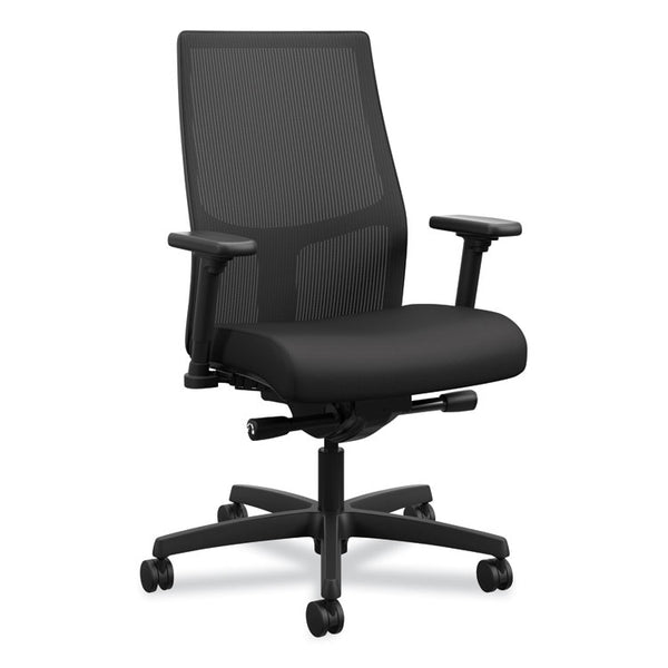 HON® Ignition 2.0 4-Way Stretch Mid-Back Mesh Task Chair, Supports Up to 300 lb, 17" to 21" Seat Height, Black (HONI2M2AMNC10TK)
