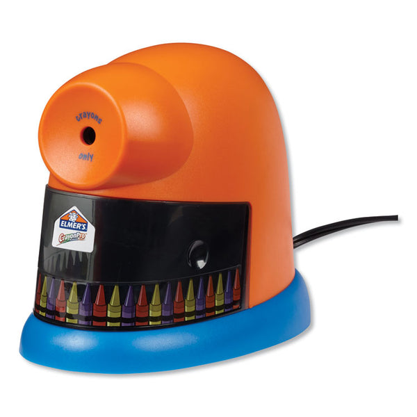 Elmer's® CrayonPro Electric Sharpener, School Version, AC-Powered, 5.63 x 8.75 x 7.13, Orange/Blue (EPI1680)