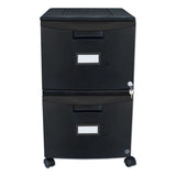 Storex Two-Drawer Mobile Filing Cabinet, 2 Legal/Letter-Size File Drawers, Black, 14.75" x 18.25" x 26" (STX61312B01C) Each