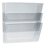 Storex Wall File, 3 Sections, Legal Size 16" x 4" x 14", Clear, 3/Set (STX70229U06C) Pack of 3