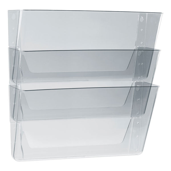 Storex Wall File, 3 Sections, Legal Size 16" x 4" x 14", Clear, 3/Set (STX70229U06C) Pack of 3