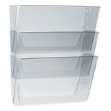 Storex Wall File, 3 Sections, Letter Size, 13" x 4" x 14",  Clear, 3/Set (STX70245U06C) Pack of 3