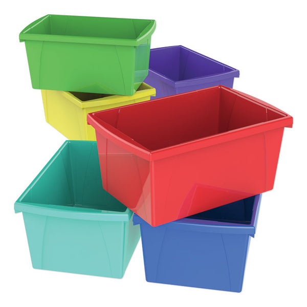 Storex Storage Bins, 5.5 gal, 10.63 x 15.63 x 8, Randomly Assorted Colors (STX61515U06C)