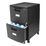 Storex Two-Drawer Mobile Filing Cabinet, 2 Legal/Letter-Size File Drawers, Black, 14.75" x 18.25" x 26" (STX61312B01C) Each