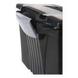 Storex Portable Letter/Legal Filebox with Organizer Lid, Letter/Legal Files, 14.5" x 10.5" x 12", Black (STX61510U01C) Each