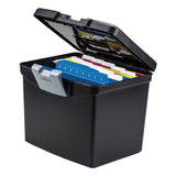 Storex Portable File Box with Large Organizer Lid, Letter Files, 13.25" x 10.88" x 11", Black (STX61504U01C) Each