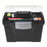 Storex Portable Letter/Legal Filebox with Organizer Lid, Letter/Legal Files, 14.5" x 10.5" x 12", Black (STX61510U01C) Each