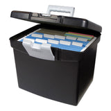 Storex Portable File Box with Large Organizer Lid, Letter Files, 13.25" x 10.88" x 11", Black (STX61504U01C) Each