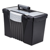 Storex Portable Letter/Legal Filebox with Organizer Lid, Letter/Legal Files, 14.5" x 10.5" x 12", Black (STX61510U01C) Each