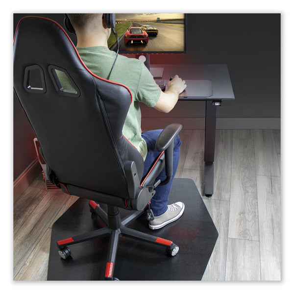 ES Robbins® Game Zone Chair Mat, For Hard Floor/Medium Pile Carpet, 42 x 46, Black (ESR121563)