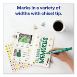 Avery® MARKS A LOT Large Desk-Style Permanent Marker, Broad Chisel Tip, Green, Dozen (8885) (AVE08885)