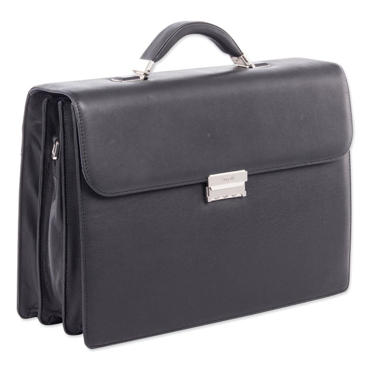 Swiss Mobility Milestone Briefcase, Fits Devices Up to 15.6", Leather, 5 x 5 x 12, Black (SWZ49545801SM) Each