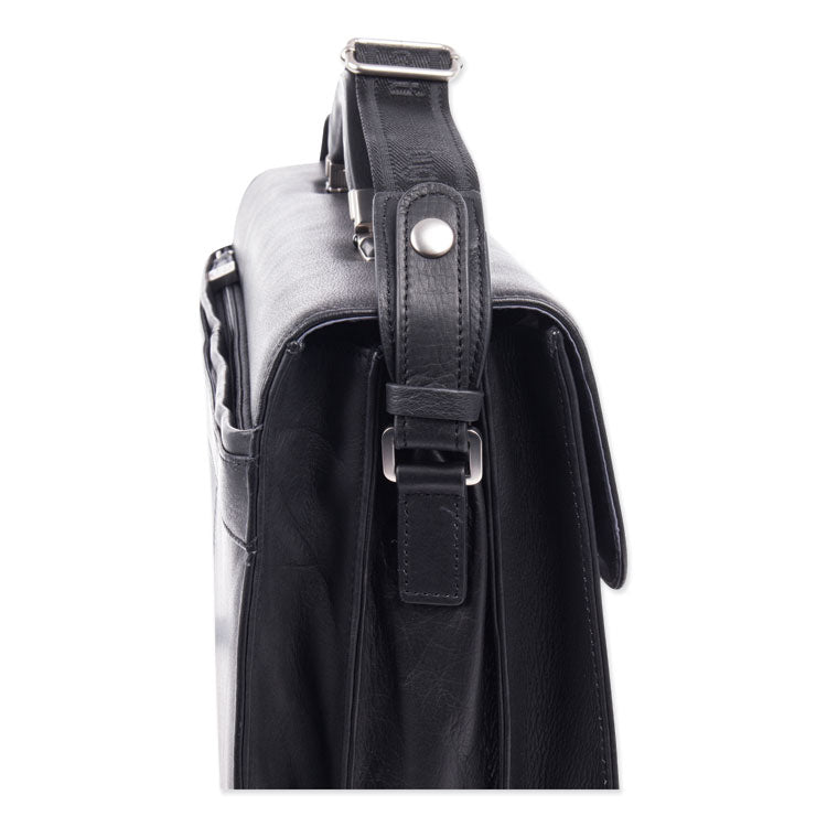 Swiss Mobility Milestone Briefcase, Fits Devices Up to 15.6", Leather, 5 x 5 x 12, Black (SWZ49545801SM) Each