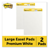 Post-it® Easel Pads Super Sticky Vertical-Orientation Self-Stick Easel Pads, Unruled, 25 x 30, White, 30 Sheets, 2/Carton (MMM559)