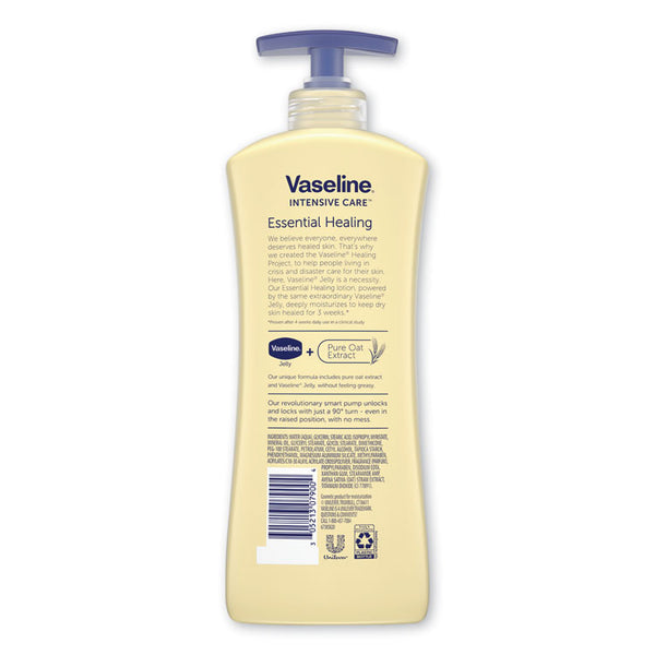 Vaseline® Intensive Care Essential Healing Body Lotion, 20.3 oz, Pump Bottle, 4/Carton (UNI07900) Case of 4