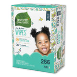 Seventh Generation® Free and Clear Baby Wipes, Refill, 7 x 7, Unscented, White, 256/Pack (SEV34219) Pack of 256