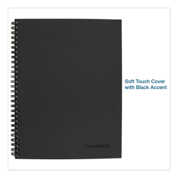 Cambridge® Wirebound Business Notebook, 1-Subject, Wide/Legal Rule, Black Linen Cover, (80) 11 x 8.5 Sheets (MEA06062) Each