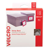 VELCRO® Brand Sticky-Back Fasteners, Removable Adhesive, 0.75" dia, White, 200/Box (VEK91824) Box of 200