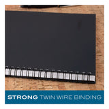 Cambridge® Wirebound Business Notebook, 1-Subject, Wide/Legal Rule, Black Linen Cover, (80) 11 x 8.5 Sheets (MEA06062) Each