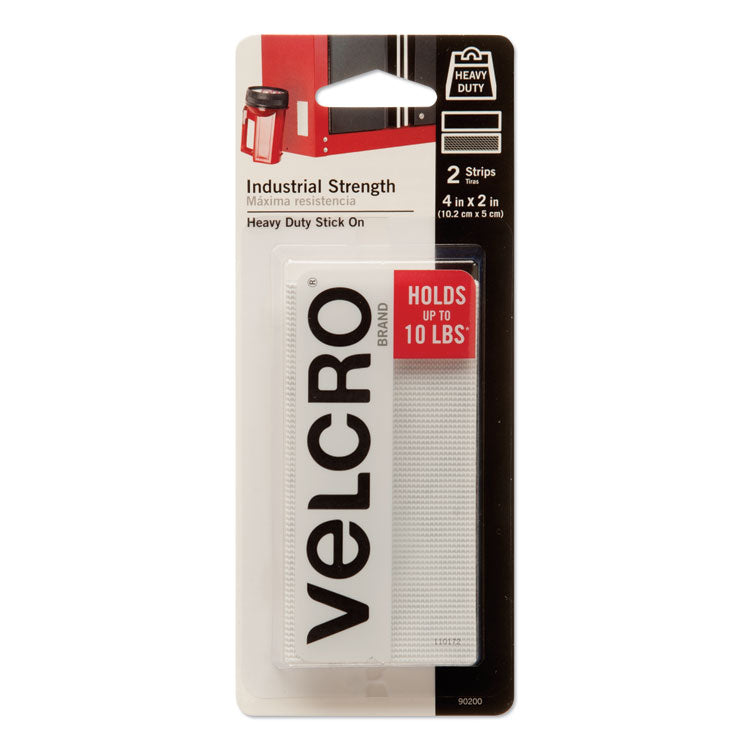 VELCRO® Brand Industrial-Strength Heavy-Duty Fasteners, 2" x 4", White, 2/Pack (VEK90200) Pack of 2