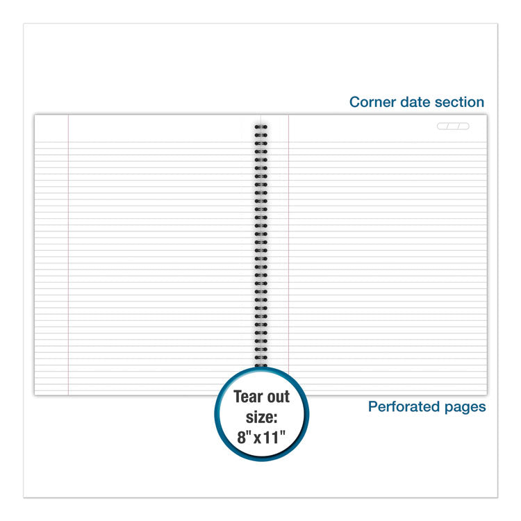 Cambridge® Wirebound Business Notebook, 1-Subject, Wide/Legal Rule, Black Linen Cover, (80) 11 x 8.5 Sheets (MEA06062) Each