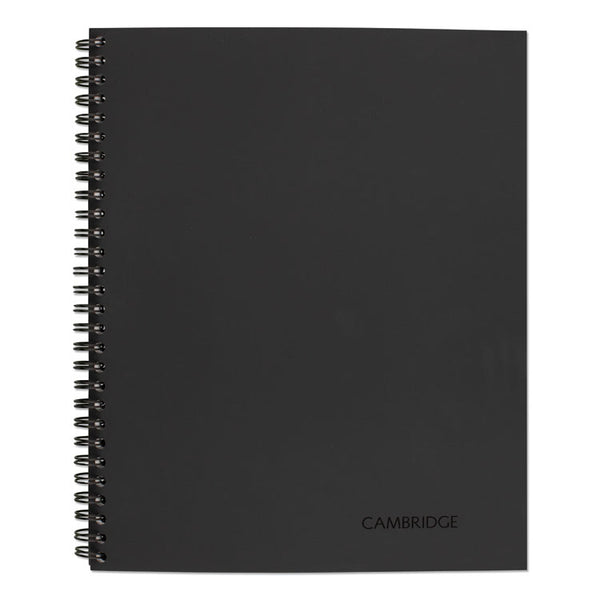 Cambridge® Wirebound Business Notebook, 1-Subject, Wide/Legal Rule, Black Linen Cover, (80) 11 x 8.5 Sheets (MEA06062) Each