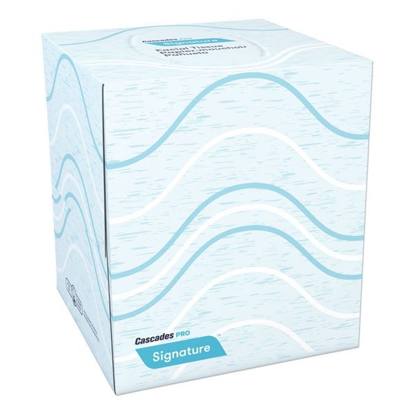 Cascades PRO Signature Facial Tissue, 2-Ply, White, Cube, 90 Sheets/Box, 36 Boxes/Carton (CSDF710)