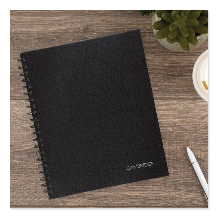 Cambridge® Limited Hardbound Notebook with Pocket, 1-Subject, Wide/Legal Rule, Black Cover, (96) 11 x 8.5 Sheets (MEA06100) Each