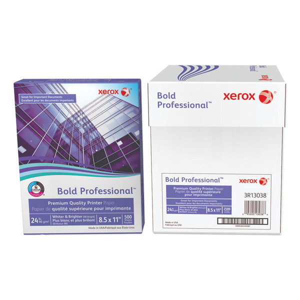 xerox™ Bold Professional Quality Paper, 98 Bright, 24 lb Bond Weight, 8.5 x 11, White, 500/Ream (XER3R13038)