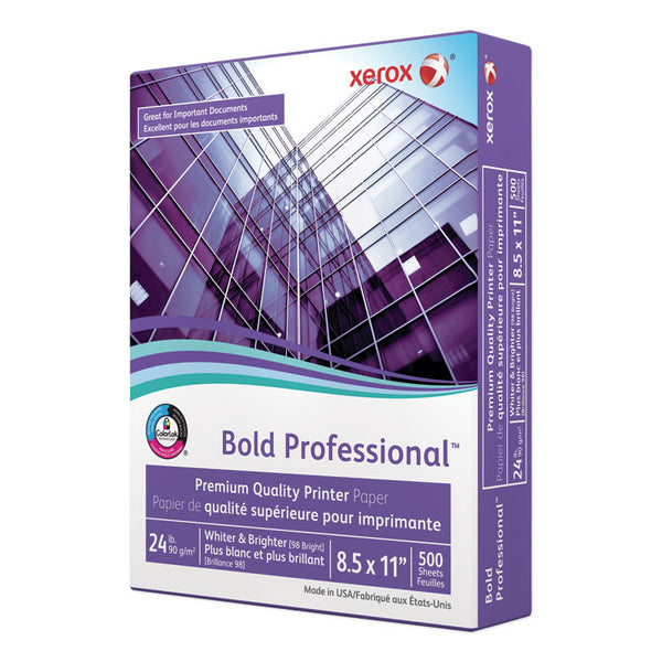 xerox™ Bold Professional Quality Paper, 98 Bright, 24 lb Bond Weight, 8.5 x 11, White, 500/Ream (XER3R13038)