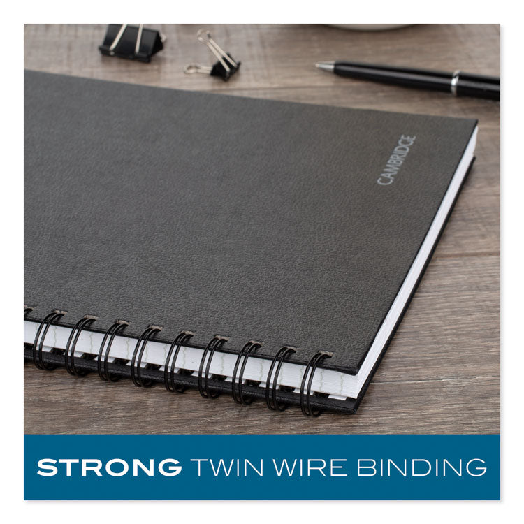 Cambridge® Limited Hardbound Notebook with Pocket, 1-Subject, Wide/Legal Rule, Black Cover, (96) 11 x 8.5 Sheets (MEA06100) Each