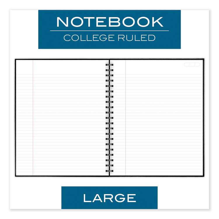 Cambridge® Limited Hardbound Notebook with Pocket, 1-Subject, Wide/Legal Rule, Black Cover, (96) 11 x 8.5 Sheets (MEA06100) Each