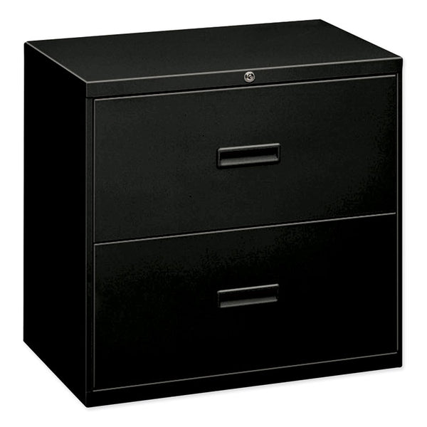 HON® 400 Series Lateral File, 2 Legal/Letter-Size File Drawers, Black, 30" x 18" x 28" (BSX432LP)