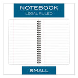 Cambridge® Wirebound Business Notebook, 1-Subject, Wide/Legal Rule, Black Linen Cover, (80) 8 x 5 Sheets (MEA06074) Each