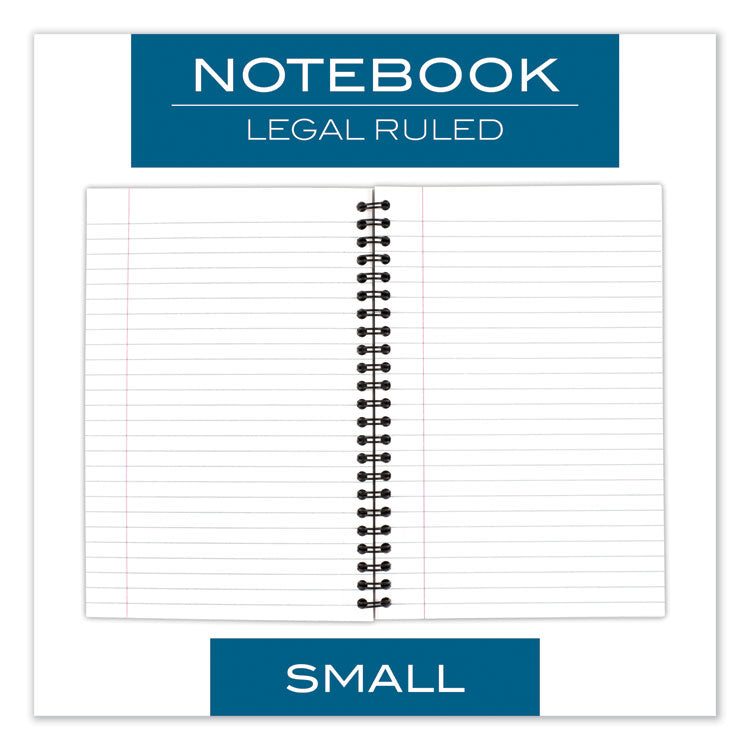 Cambridge® Wirebound Business Notebook, 1-Subject, Wide/Legal Rule, Black Linen Cover, (80) 8 x 5 Sheets (MEA06074) Each