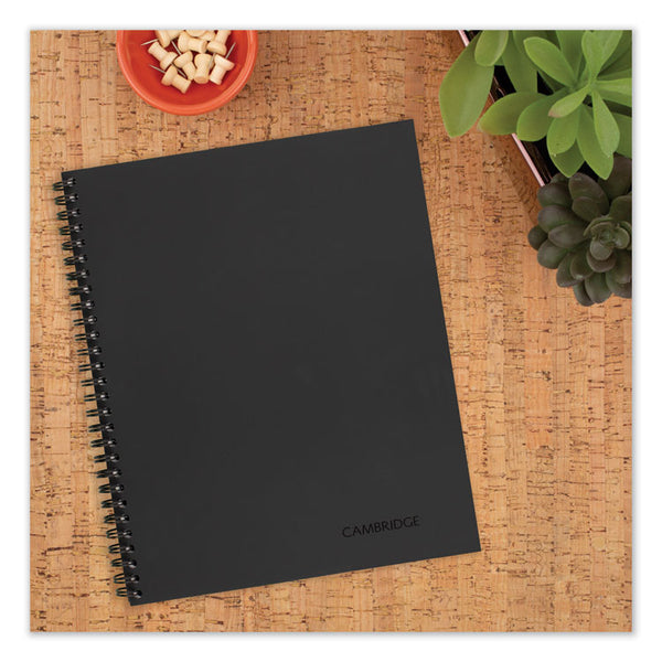 Cambridge® Wirebound Business Notebook, 1-Subject, Wide/Legal Rule, Black Linen Cover, (80) 9.5 x 6.63 Sheets (MEA06672) Each