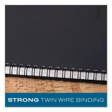 Cambridge® Wirebound Business Notebook, 1-Subject, Wide/Legal Rule, Black Linen Cover, (80) 8 x 5 Sheets (MEA06074) Each