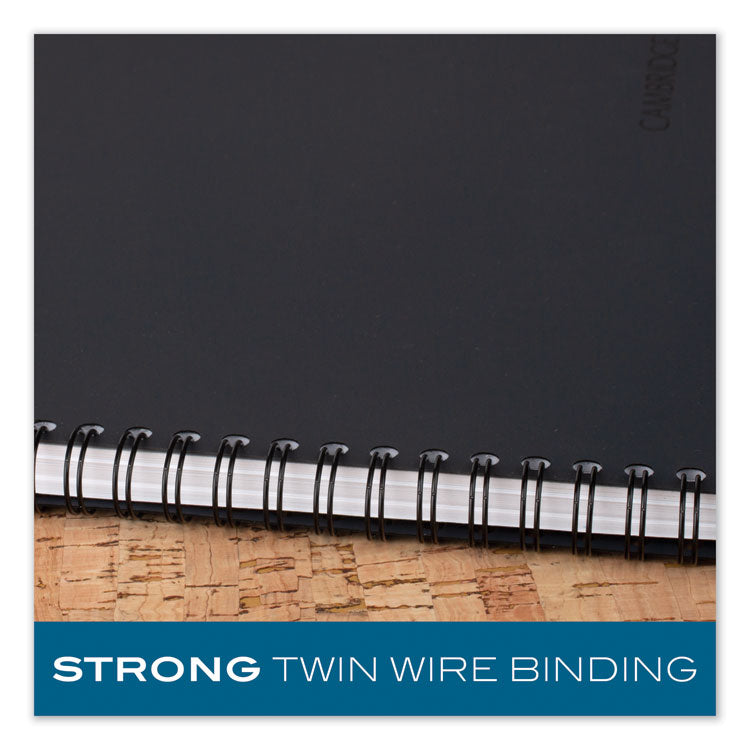 Cambridge® Wirebound Business Notebook, 1-Subject, Wide/Legal Rule, Black Linen Cover, (80) 8 x 5 Sheets (MEA06074) Each